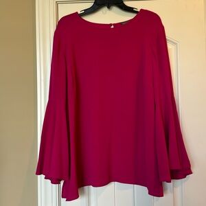 Vince Camuto Hot Pink Bell Sleeve Blouse 1x